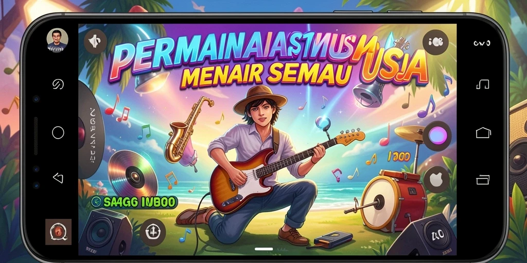 Tampilan utama gameplay <strong>3446</strong>, menunjukkan pengalaman bermain musik yang menyenangkan.