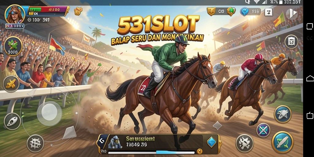 Screenshot utama 531SLOT menampilkan aksi balap yang mendebarkan.