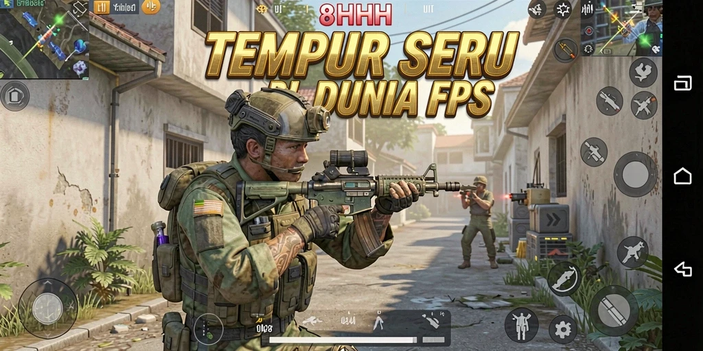 Gameplay seru dari 8HHH menunjukkan aksi tembak-menembak yang mendebarkan.