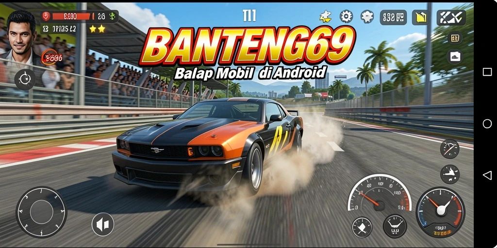 Tampilan gameplay menarik dari BANTENG69 dengan balapan seru.