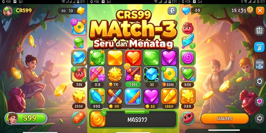 Tampilan gameplay seru dengan kombinasi permata di CRS99.