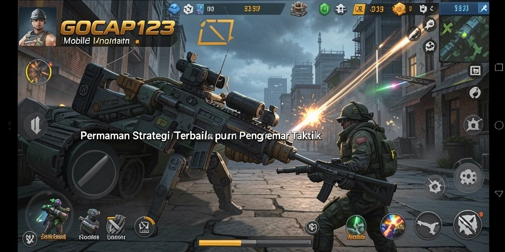 Tangkapan layar utama GOCAP123 menunjukkan pertempuran strategis yang intens.