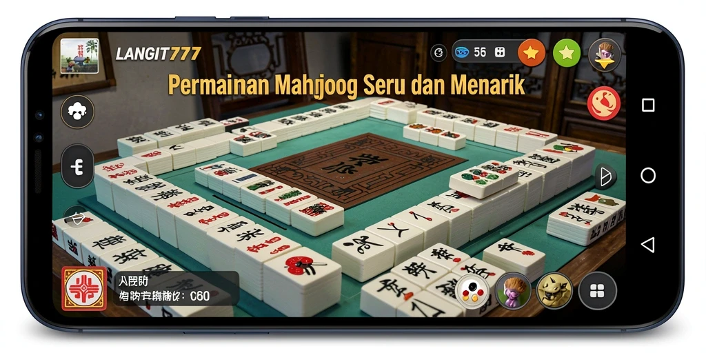 Tampilan gameplay LANGIT777 yang menampilkan keseruan permainan Mahjong.