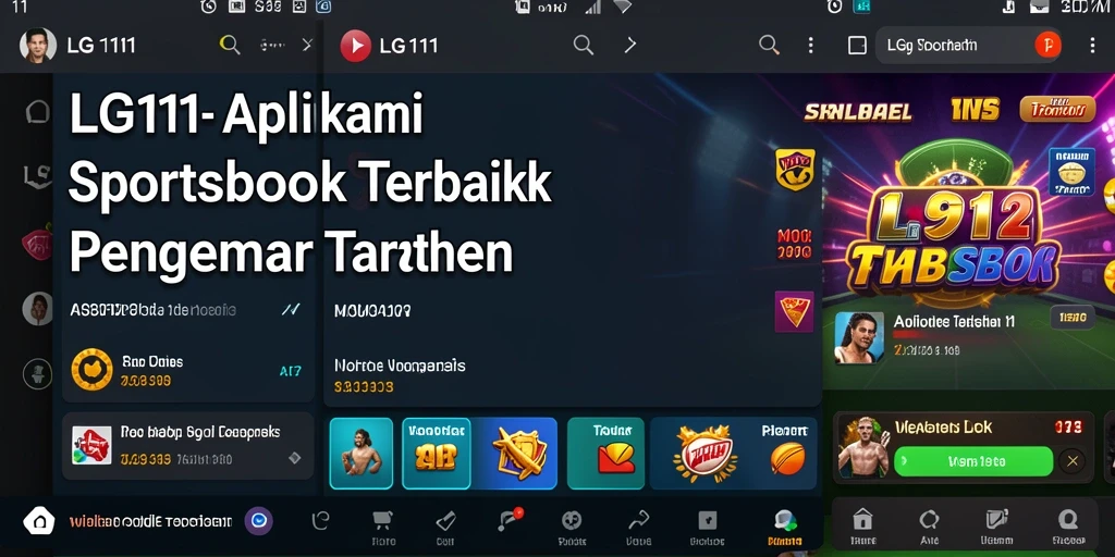 Tampilan utama LG111 menampilkan fitur taruhan olahraga secara langsung.