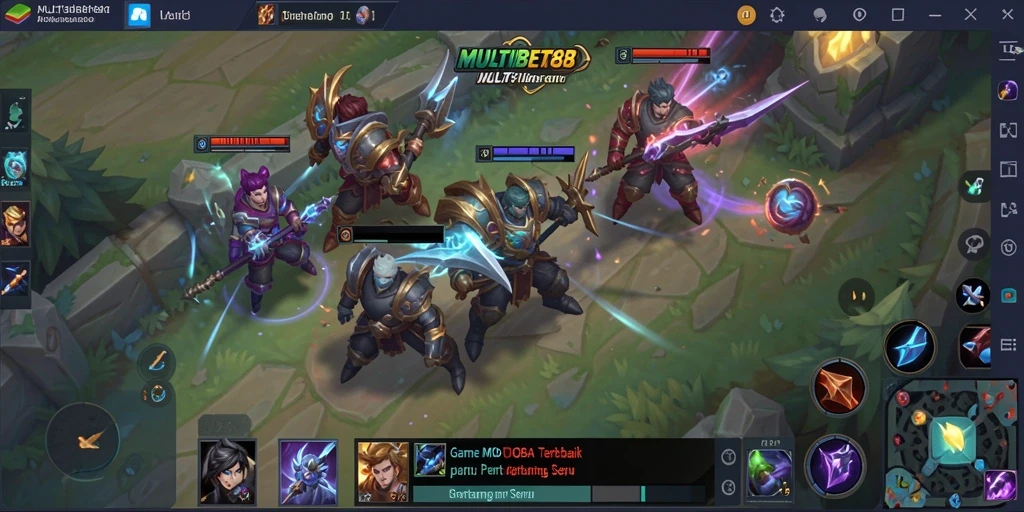 Tampilan aksi seru dalam game MOBA MULTIBET88.