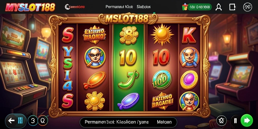 Tampilan gameplay <strong>MYSLOT188</strong> dengan tema slot yang menarik dan memukau.