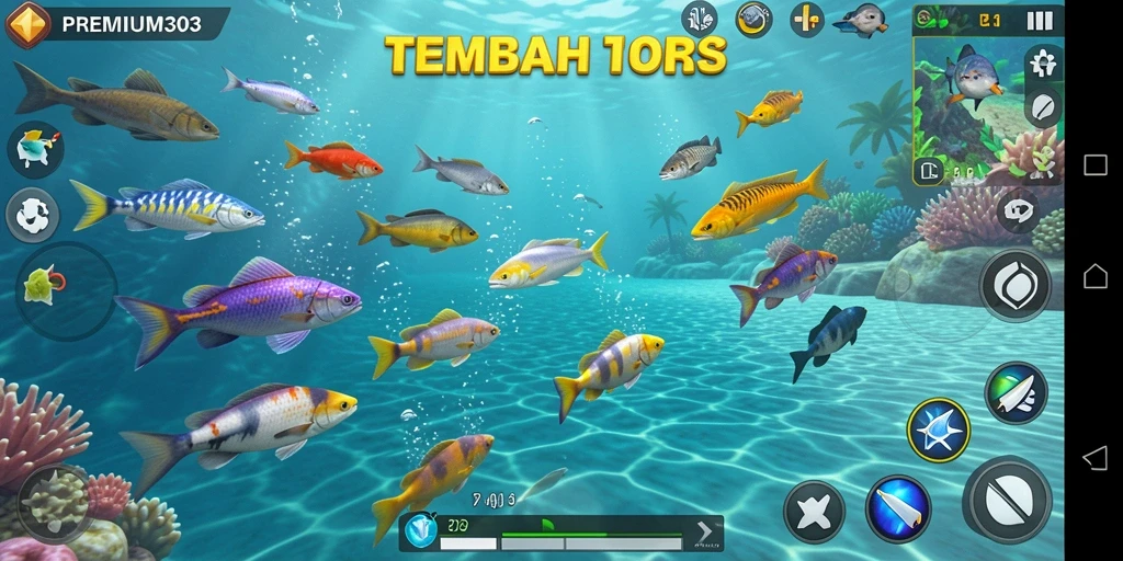 Tampilan gameplay seru Tembak Ikan di PREMIUM303.