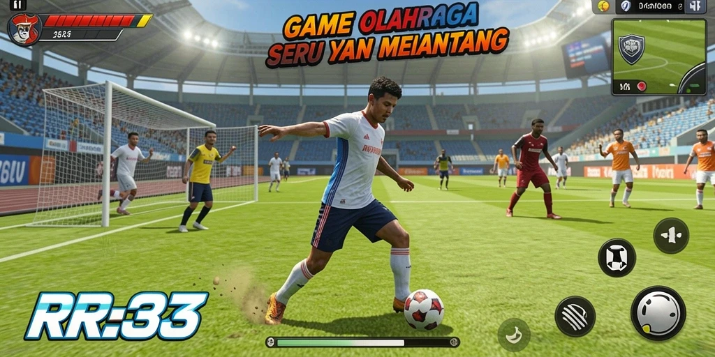 Tampilan gameplay RR33 yang dinamis dan seru dalam olahraga.