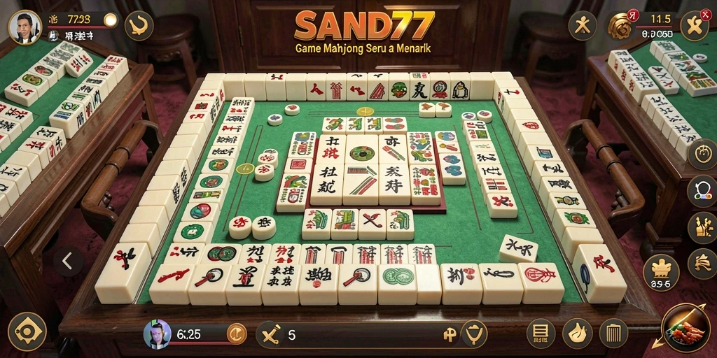 Screenshot SAND77 menampilkan gameplay Mahjong yang menarik dan menyenangkan.